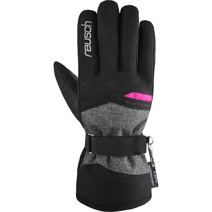 Жіночі лижні рукавички Reusch Hellen R-TEX XT чорні з рожевим, розмір 8