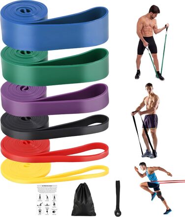 Набір еластичних стрічок FAOKZE для фітнесу, йоги, стрейчингу та силових тренувань (5 шт.)