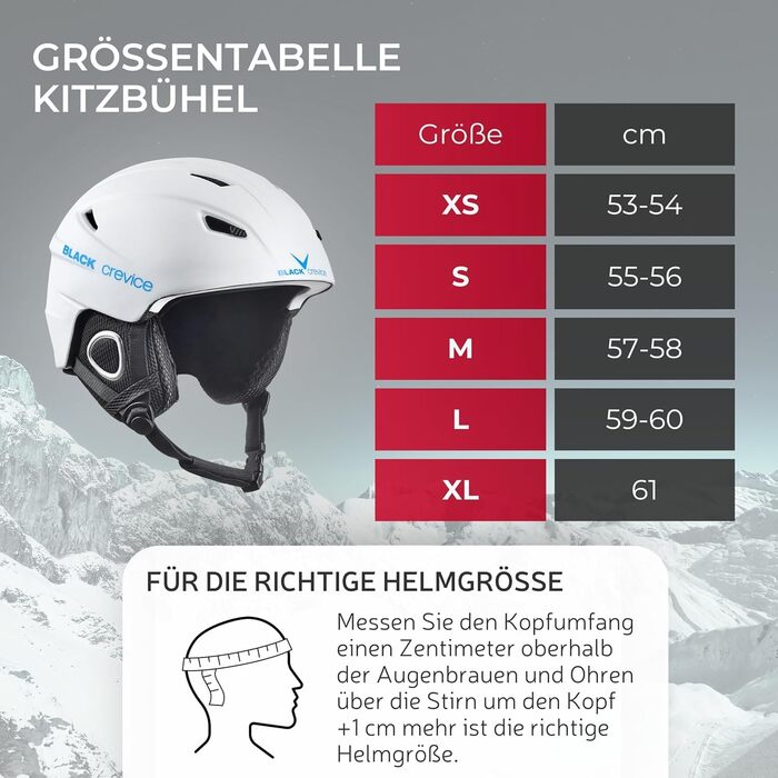 Лижний шолом Black Crevice Kitzbühel, полікарбонат, унісекс, вентиляція, розмір регулюється
