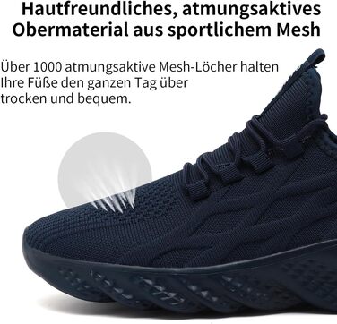 Чоловічі спортивні кросівки для бігу, тенісу, джогінгу та ходьби. Легкі, дихаючі, для вуличної активності та фітнесу. Розмір 46 EU, колір темно-синій