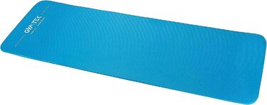 Гімнастичний килимок Gymtek 180x61 см, NBR 1,5 см, для йоги, фітнесу, пілатесу, з ременем, синій