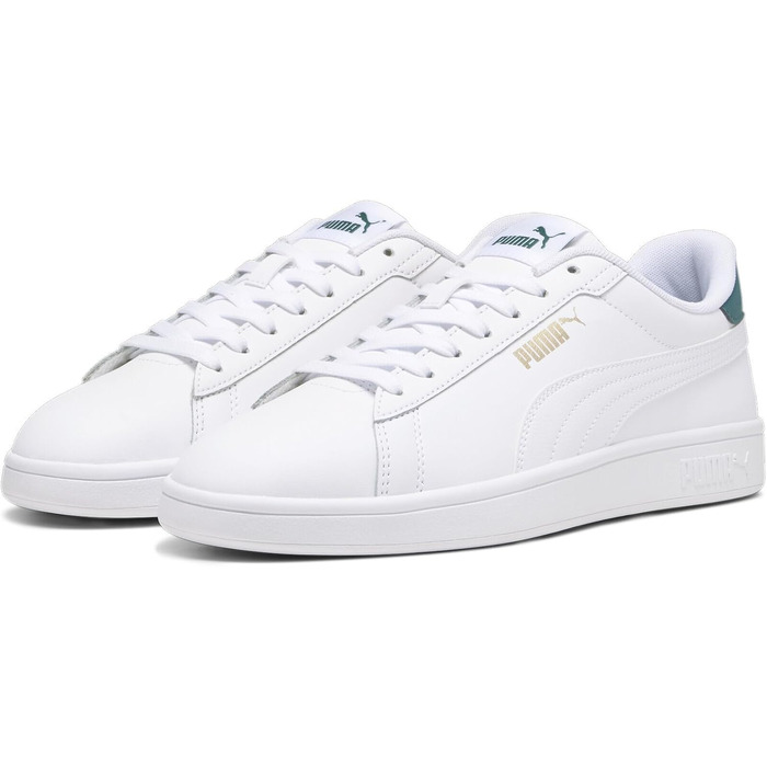 Кросівки PUMA Smash 3.0 L унісекс, білі з малахітовим та золотим кольором, розмір 42 EU