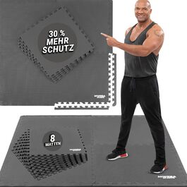 Захисний килимок Miweba Sports BS50/BS100, 8 або 18 елементів, 1,7/3,175 м², пазлова спортивна, фітнес, йога, гімнастика