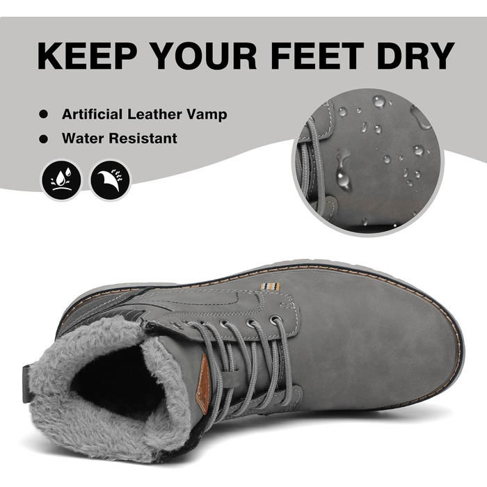 Зимові черевики Mishansha Herren: теплі, водонепроникні, для жінок, розмір 44 EU, сірі