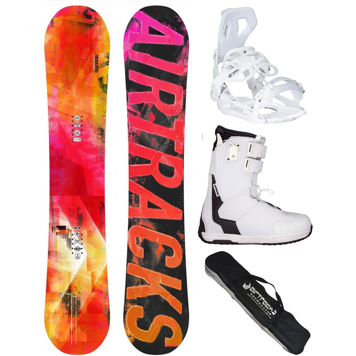 Snowboard Airtracks Damen Set Morioirs Flat Zero Rocker + Зв'язки Master W Fastec + Ботинки + Сумка для сноуборду. Розміри: 144, 147, 150, 156 см. Ботинки Master W QL 39
