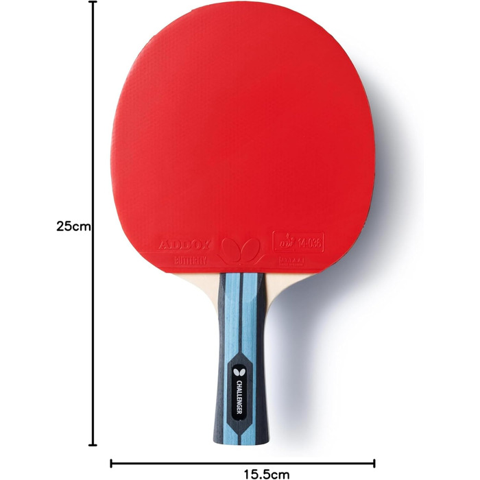 Набір ракет для настільного тенісу Butterfly Challenger | Професійні ракетки для початківців та досвідчених гравців | ITTF, чорний, айсблю, конкав