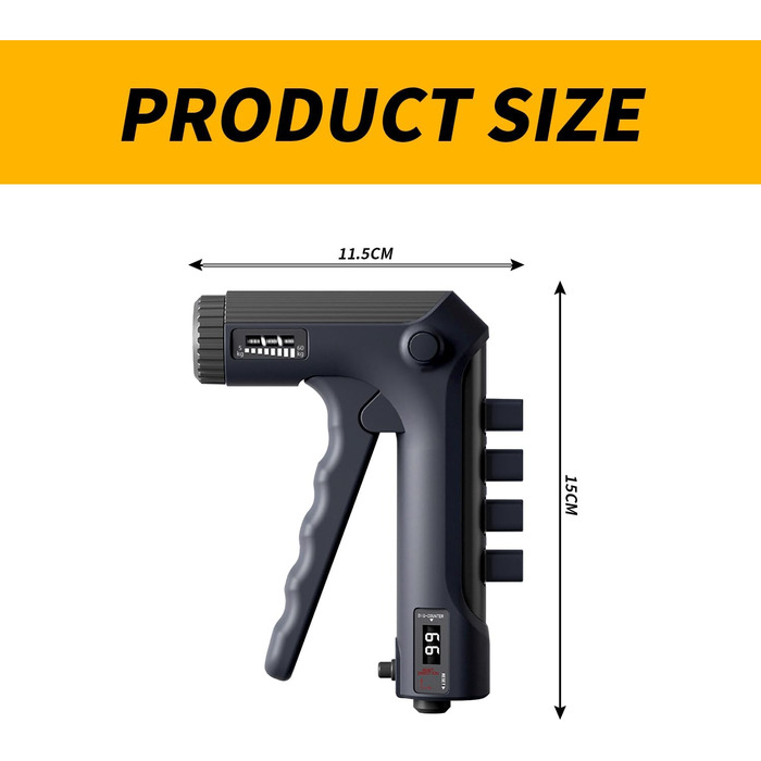 Тренування хватки Handkraft: регульований тренажер для рук та пальців з лічильником, 2 режими