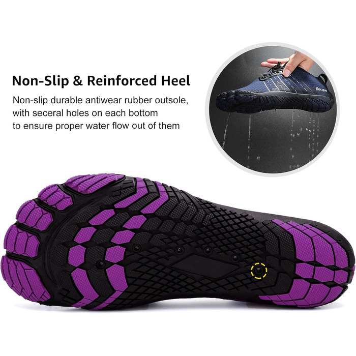 Водні черевики Raqua для жінок, фіолетові, 38 розмір: для плавання, серфінгу, піших прогулянок та спорту