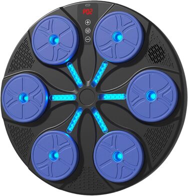Музичний бокс-машина Baoblaze з Bluetooth, 8+ режимів тренування, динамічне підсвічування, для боксу, карате та тхеквондо, з рукавичками, синя