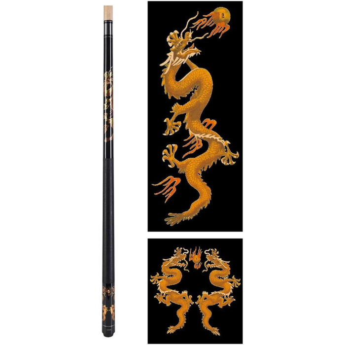 Більярдний кий ASKA Golden Dragon з ірландського льону, 13 мм багатошарова тверда вершина, вага 538 г