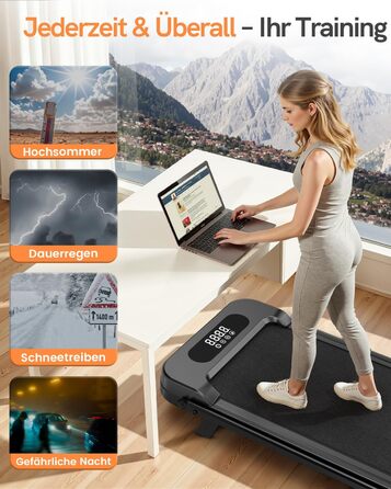 Біговий доріжка HomeFitnessCode з нахилом - Walkpad для дому. Компактний, електричний, 1-8 км/год. Чорний