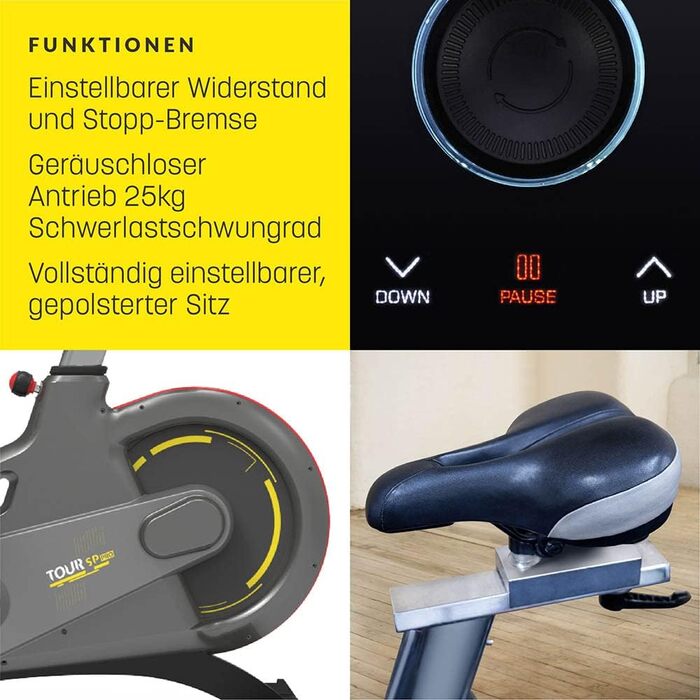 Велотренажер Bluefin Fitness TOUR SP з Bluetooth, додатком для смартфона, підтримкою Kinomap, Live Video Streaming, відеотренуваннями, для домашнього спортзалу