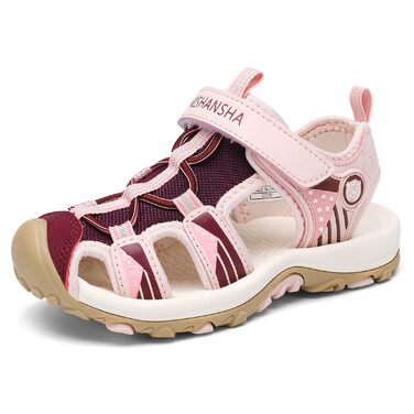 Сандалі Mishansha закриті для дівчаток, літні трекінгові, дитячі, дихаючі, розмір 25 EU, рожеві