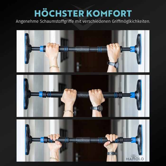 Турнік для дверного прорізу MAMOLO 65-100 см | Без свердління | Висока стабільність | Сучасний дизайн