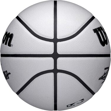 Баскетбольний м'яч Wilson NBA Player Icon UV James Design, сірий, розмір 7, з UV-захистом та текстурою Pure Feel