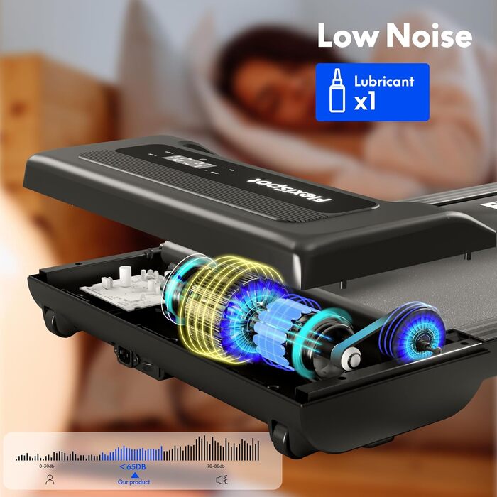 Біговий тренажер FlexiSpot 4-в-1 для дому та офісу, тихий, портативний, з пультом та LED дисплеєм, чорний