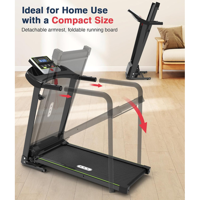 Redliro: тренажер для рівноваги з подовженим поручнем, складний, з підставкою для телефону та чашки, LCD-дисплей, вантажопідйомність 136 кг