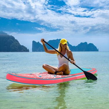 Надувний SUP Борд FEATH-R-LITE для дорослих: стабільний дизайн, комплект аксесуарів (весло, насос, сумка), рожевий колір