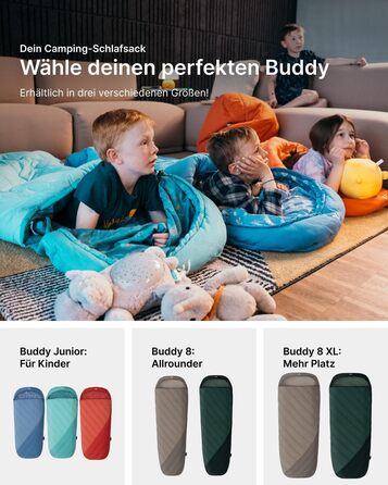 Спальник дитячий Qeedo Buddy Junior Camping 3 сезони (10-25°C) для хлопчиків та дівчаток до 140 см / 10 років Turtlemint