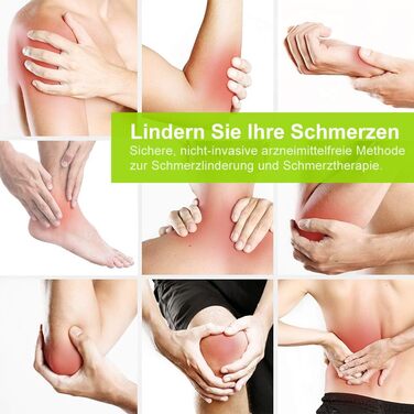 AUVON TENS пристрій: електростимулятор для зняття болю з 24 програмами, 2 канали та 10 шт. електродів преміум-якості