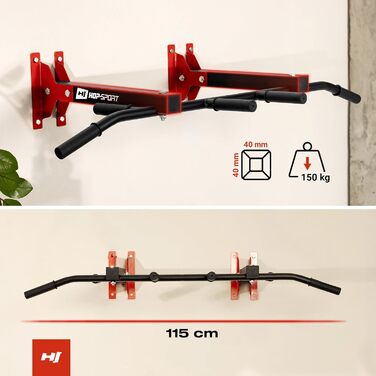 Hop-Sport Мультигрифова турнік для стіни HS-2002K - Професійний турнік для дому з різними варіантами хваток