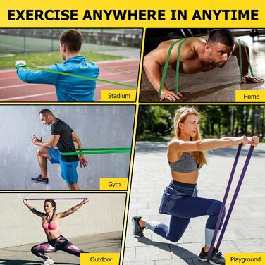 Стрічки для фітнесу з різним опором, еспандери для тренувань, йоги та м'язової тонізації