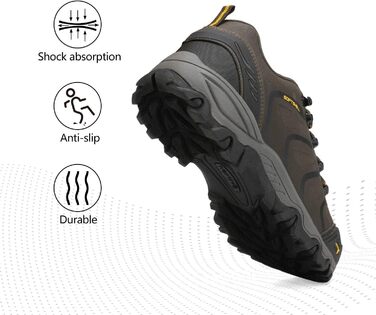 Чоловічі водонепроникні трекінгові черевики NORTIV - водонепроникні, легкі, для хайкінгу, кемпінгу, трекінгу, 45 EU, коричневі, чорні, світло-коричневі