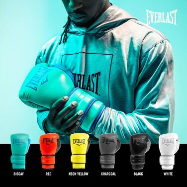 Боксерські рукавички Everlast Powerlock 2R, сірий, 12OZ (унісекс, дорослі)