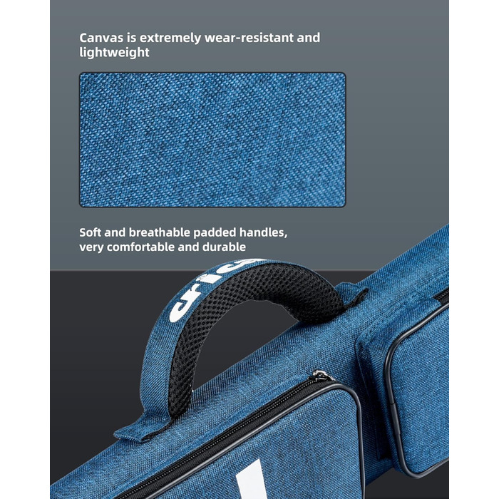 Кейс для більярдних київ CRICAL, 2 x 2 жорсткі кишені для снукеру, з штучної шкіри/оксфордського канвасу (синій)