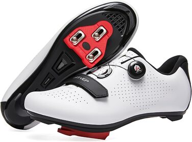 Велосипедні черевики для чоловіків та жінок. Підходять для шосе, MTB. Сумісні з педалями Look SPD, SPD-SL, Delta Lock. Підходять для Peloton. Розмір 42 EU, білі.