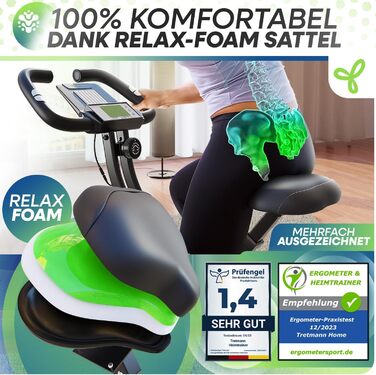 Складаний велотренажер Neu Tretmann RelaxFoam для дому, зручний та безшумний, навантаження до 150 кг, ергометр для літніх людей, спінбайк для фітнесу