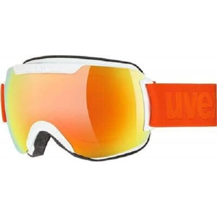 Унісекс лижна маска Uvex Downhill 2000 CV, біла/рожево-оранжева, універсальний розмір, захист від ультрафіолету