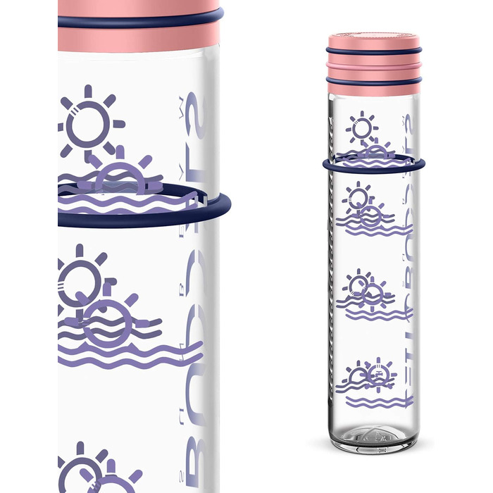 Мотиваційна пляшка для води SUNBEAM 1 л, з часовими мітками, BPA Free, герметична, підходить для газованої води, колір рожевий