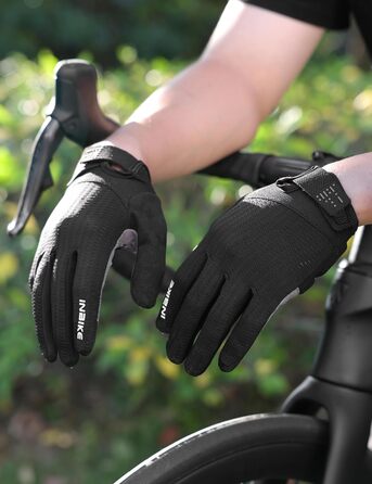 Велосипедні рукавички INBIKE для чоловіків, чорні, розмір L, 2 пальці, сенсорний екран, зносостійкі, дихаючі, світловідбиваючі