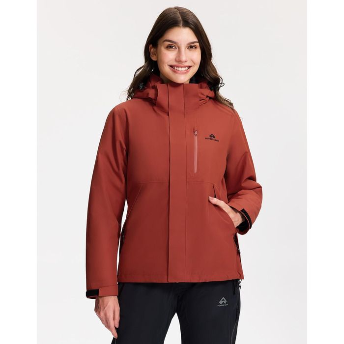 Жіноча зимова куртка Pioneer Camp 3 в 1 – гірськолижна куртка, сноуборд куртка, водонепроникна, дихаюча, з бавовняною підкладкою, Vermilion Red, XL