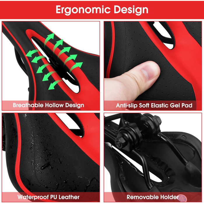 Зручний чоловічий велосипедний сідло з гелевою подушкою: ергономічний дизайн для комфортної їзди на будь-якому велосипеді (Rennrad, MTB, Trekking Bike)