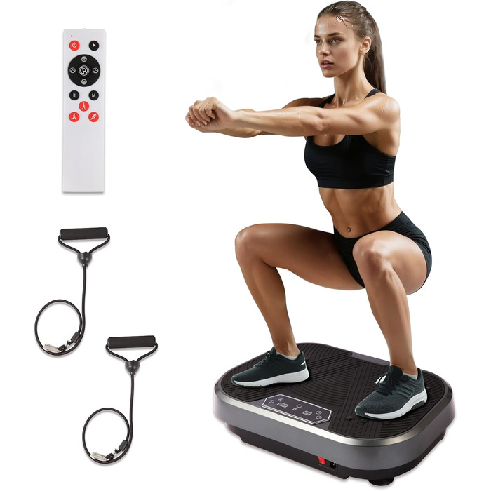 Платформа для вібраційного тренування KRYLIX: схуднення, лімфодренаж, фітнес з еластичними гумками для жінок та чоловіків