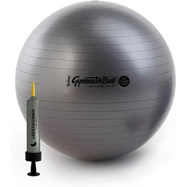 Гімнастичний м'яч PEZZI Maxafe 65 см чорний з насосом, оригінальний Pezziball, фітнес м'яч для сидіння