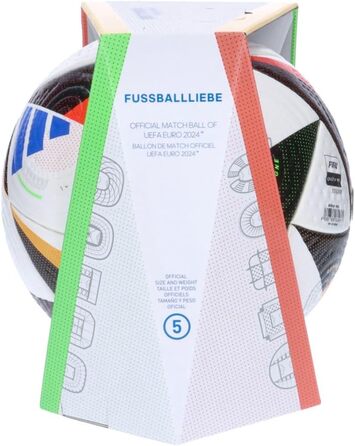 Футбольний м'яч Adidas Euro24 Pro, розмір 5, біло-чорний