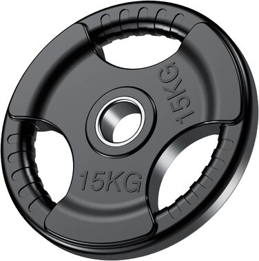 Олімпійські диски PhysKcal для штанги, Ø50 мм, 1,25-20 кг, чорні гумові вагові пластини для фітнесу та силових тренувань