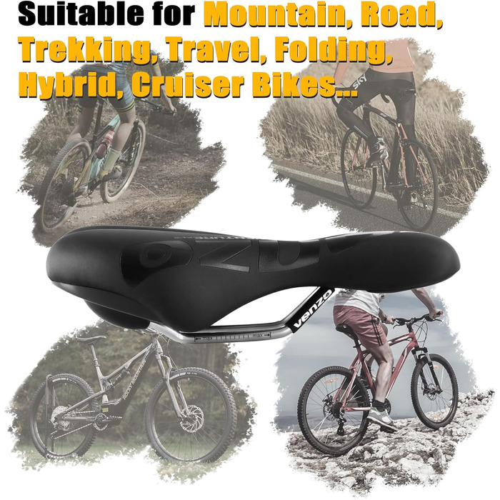 Велосідельний штир Venzo Venture Mountainbike XC білий/чорний - комфорт для гірського велосипеда