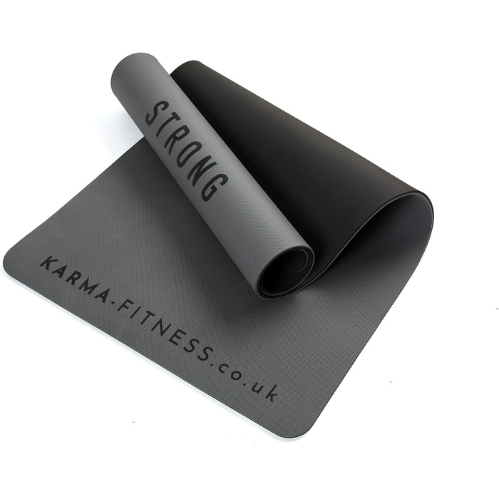 Тренувальний килимок для йоги та фітнесу – великий, 183x80 см, 10 мм, TPE, сірий – для дому, HIIT, Pilates, гімнастики