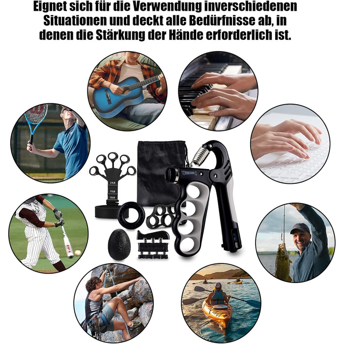 Набір для тренування рук MOORSTDEL: 6шт. Тренажери для пальців, кисті, силові вправи, реабілітація, ерготерапія