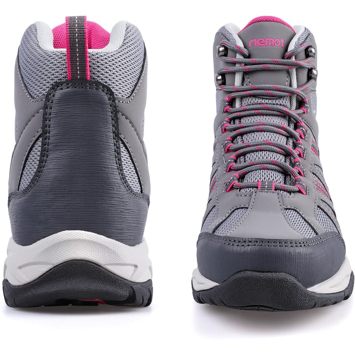 Жіночі водонепроникні трекінгові черевики Riehmot для піших прогулянок, сірі, рожеві, 36 EU