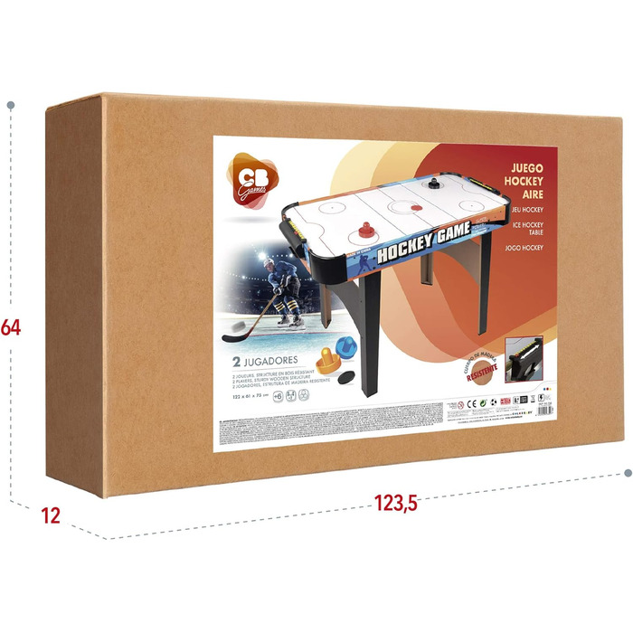 Настільний аерохокей ColorBaby CBGames 122x61x75 см, великий ігровий стіл для дітей і дорослих