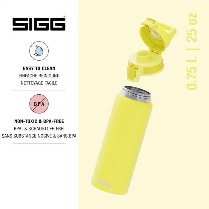 SIGG пляшка для напоїв з нержавіючої сталі 0,75 л Ultra Lemon, для газованих напоїв, герметична, легка, BPA Free