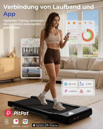 Бігова доріжка Walking Pad з нахилом 6%, для дому та офісу, до 136 кг, з додатком, 6-12 км/год, тиха 2.5 к.с., чорна 90 см