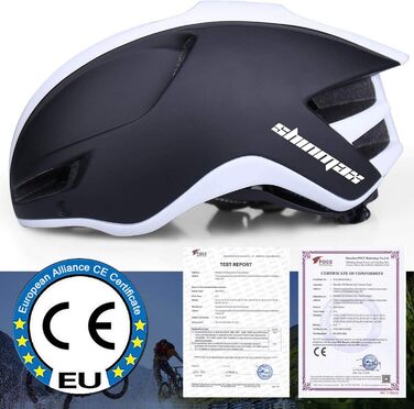Велосипедний шолом Shinmax для чоловіків і жінок з LED підсвіткою, USB-зарядка, знімний магнітний козирок, легкий міський шолом для дорослих, регульований, чорний/білий, 57-62 см