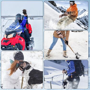 Електричні грілки для рук для чоловіків та жінок, 7.4V 5000mAh/6000mAh, сенсорний екран, 3 режими, 45/50/55°C, неслизькі, для катання на велосипеді, лижах, кемпінгу (Рожевий, 5000mAh)