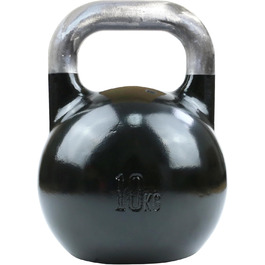 Професійна гиря TITAN LIFE PRO 10 кг зі сталі для змагань, чорна, велика опорна поверхня, легований сплав